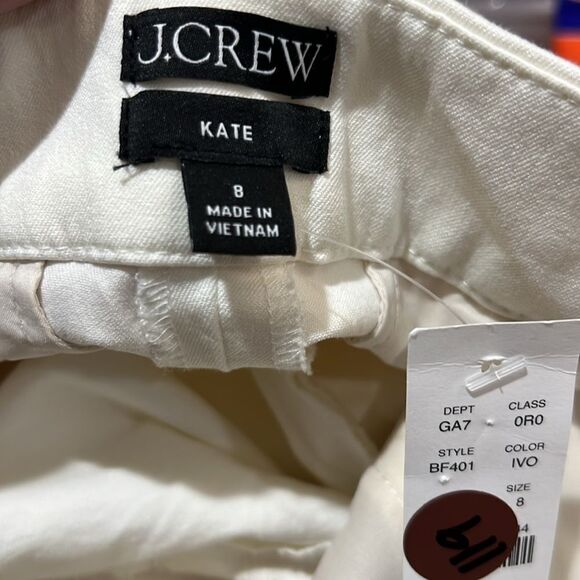 J. Crew Ivory  Kate straight-leg pant in bi-stretch cotton blend NWT - Picture 13 of 13